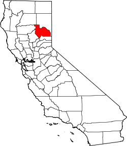 map of California highlighting Plumas County