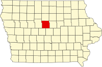 Locatie van Hamilton County in Iowa