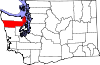 Mapa de Washington con la ubicación del condado de Jefferson