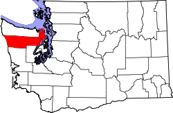 map of Washington highlighting Jefferson County
