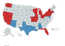 Map of Mafia groups in the U.S. by state Map of mafia in the us.png