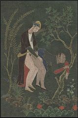 Anal sex between two males. Gouache on paper. Safavid painting. Kinsey Institute Gallery, 1720.