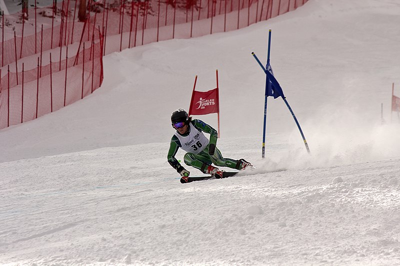 File:Mitchell Gourley competing in the Super G during the second day of the 2012 IPC Nor Am Cup at Copper Mountain.jpg