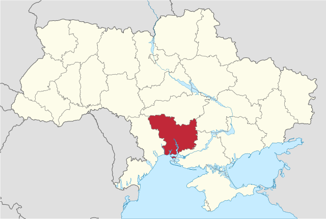 Mykolajiv oblasts läge i Ukraina.