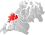 Senja markert med rødt på fylkeskartet