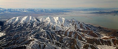 Aerial view of north end of Oquirrh Mountains