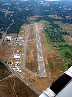 Vista aérea do aeroporto do sul