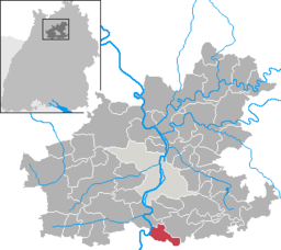 Läget för Neckarwestheim i Landkreis Heilbronn