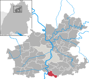 Poziția Neckarwestheim pe harta districtului Heilbronn