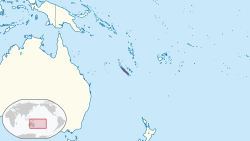 Ubicación de Nueva Caledonia en su región.