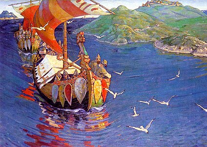 Painting of Vikings.