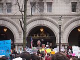 Protests in Washington D.C. against Donald Trump's January 2017 executive order on immigration