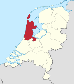 Noord-Hollands beliggenhed i Nederlandene