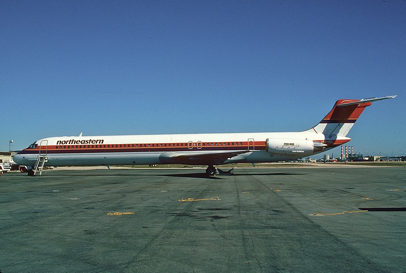 File:Northeastern MD-82; HB-IKL, December 1985 DTU (5163688721).jpg