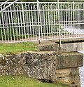 Thumbnail for File:OS Cut Mark, Inverness, Ness Islands Suspension Bridge NW Side - geograph.org.uk - 4574404.jpg