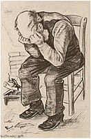 Üzgün Yaşlı Adam ("Sonsuzluğun Eşiğinde") (F1662, JH268), 1882, Tahran Çağdaş Sanat Müzesi[13]