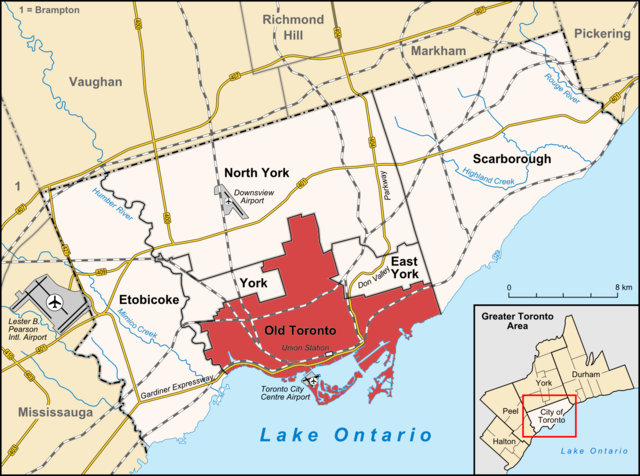 Localização do antigo Toronto na atual cidade de Toronto.