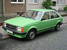 altes gelbes Auto, Opel Kadett Stock Photo