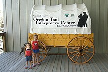 Baker City is home to the National Historic Oregon Trail Interpretive Center. Oregon Trail IC Baker City OR.jpg