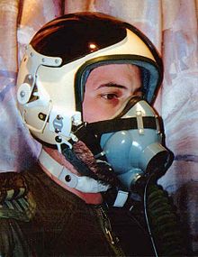 Oxygen mask KM-34 for MiG pilots with a throat microphone Oxygen mask KM-34.jpg