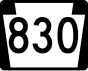 Pennsylvania Route 830 işaretçisi