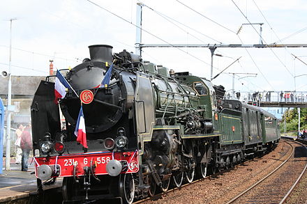 SNCF 231G 558 pulling an excursion train in June 2009 Pacific 231G 558-07juin2009-109.jpg