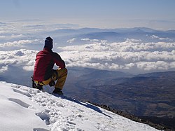 Vista dalla vetta del Pico de Orizaba, la più alta montagna del Messico
