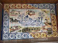 Painel de azulejos com locais históricos da Amadora