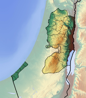 موقع المسجد الإبراهيمي على خريطة الضفة الغربية وقطاع غزة