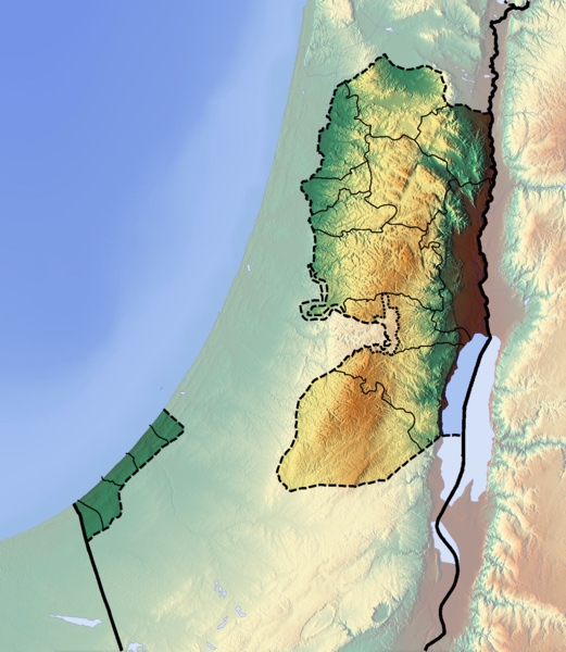 Dosiero:Palestine location map Topographic.png