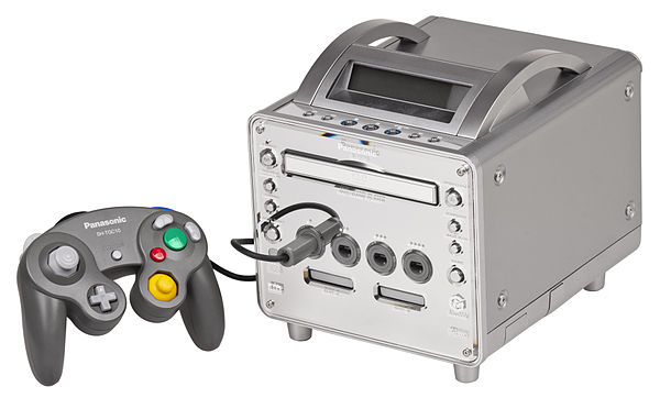 Panasonic Q, a DVD player hybrid version of the GameCube. Released by Panasonic in 2001.