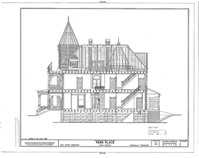 File:Park Place, 5201 North Broadway, Knoxville, Knox County, TN HABS TENN,47-KNOVI,10- (sheet 7 of 7).tif