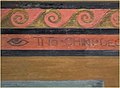 Particolare della firma di Tito Chini nella decorazione al Pasubio