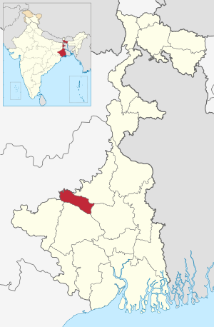 Location of Paschim Bardhaman in West Bengal