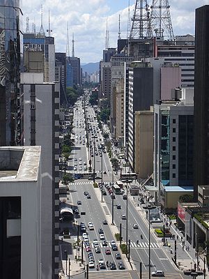 Premium Photo  Aerial view of avenida paulista paulista avenue in sao  paulo city brazil