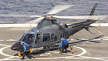 Philippine Navy AW109 during flight operations aboard the USS Green Bay. Philippine navy AW109 during flight operations aboard the USS Green Bay.jpg