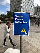 En av Liberalernas valaffisher på Odenplan i Stockholm, 2018