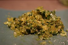 Pickle relish, prepared with the addition of cilantro Pickle relish with cilantro.jpg