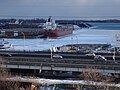 Pineglen, and construction on Toronto's harbour, with a frozen harbour in the background, 2015 01 09 (1) (15621178874).jpg