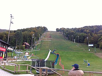 Slalom slope (lower part in summer) Pohorje (11548758246).jpg