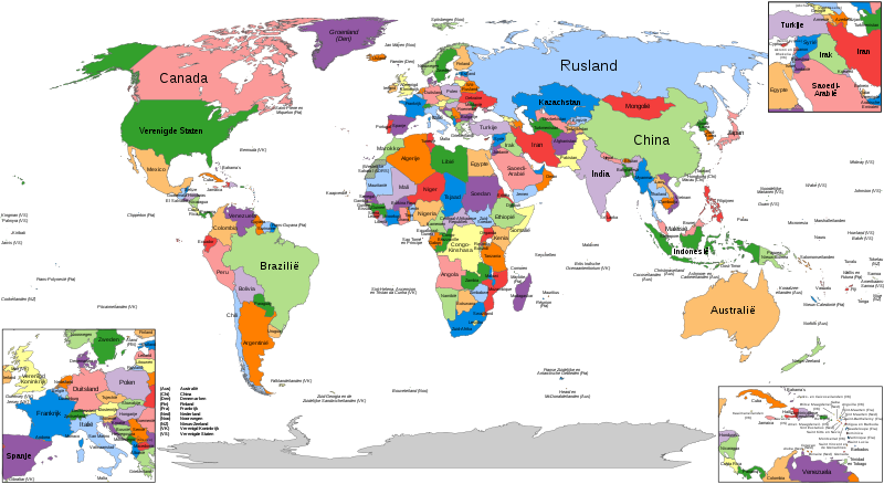 Political map world since 2014 Dutch.svg