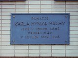 Praha - Nové Město, Karlovo náměstí 34, pamětní deska K. H. Máchy