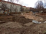 Praha - Vršovice, Bajkalská, demolice staré budovy školky