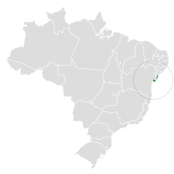 Distribución geográfica del ojodefuego de Bahía.