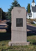 Monument to Justus H. Rathbone located next to the schoolhouse
