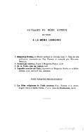 OUVRAGES DU MÊME AUTEUR EN VENTE À LA MÊME LIBRAIRIE 1. Bhâgavata Purâna, ou Histoire poétique de Krichna, tome V. Suite de cette publication commencée par Eug. Burnouf et continuée par Hauvette-Besnault. 2. Cosmologie hindoue, d’après le Bhâgavata Purâna, in-12. 3. De la Prière chez les Indous, in-8o. 4. Légendes morales de l’Inde, empruntées au Bhâgavata Purâna et au Mahâbhârata, 2 vol. petit in-8o  écu, cartonnés. POUR PARAÎTRE PROCHAINEMENT 5. Les Idées religieuses de l’Inde ancienne (Dieu, l’homme et la nature, d’après l’Adi et le Sabhâ Parvan, Ie et IIe livres du Mahâbhârata), in-12.