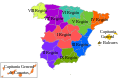 De militaire regio's van Spanje.