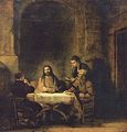 Rembrandt, 1648, Yesus makan dengan muridnya di Emaus