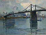 Robert Antoine Pinchon, Le pont de Triel sur Seine, le long de la Seine, tuval üzerine yağlıboya, 90 × 117 cm.jpg