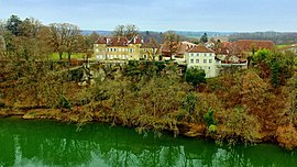 The chateau on the bank of the Doubs river, in Roset-Fluans